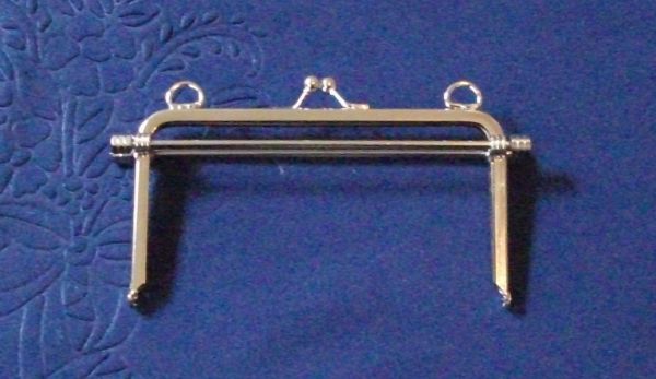 Fecho de metal 14cm reto com varetas e argolas - niquel (un)
